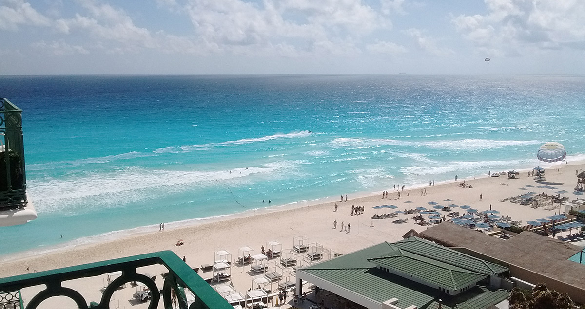 Desde el hotel de Cancún.